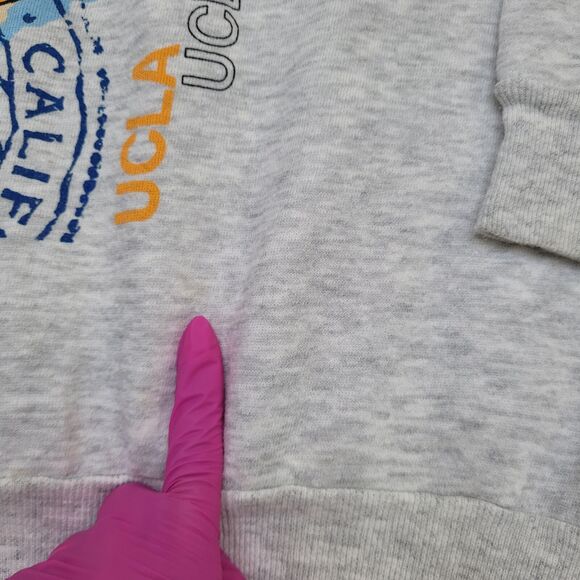 Vintage 1989 UCLA Bruins Cropped Sweatshirt M/L 21x22 Gray - Picture 12 of 16
